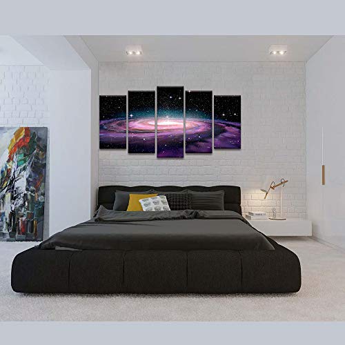 Visual Art Decor Modern Canvas Wall Art Starry Galaxy Universe Space Picture Prints Home Office Living Room Wall Decoration Astronomy Exhibition Decor (5 Pieces Large) #TOP3