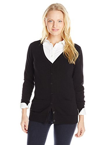 Dockers Women's Petite Boyfriend Cardigan Sweater