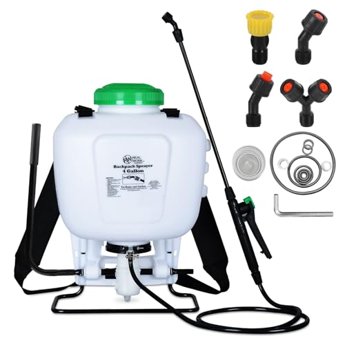 REALWORK 4-Gallon Backpack Sprayer with Padded Shoulder Strap for Pests & Weeds, Watering Garden,...