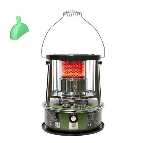 9000 BTU estufas de parafina Tanque de 4,6L estufa de queroseno Calefacción de emergencia sin electricidad Calentador para camping, garaje, hogar y emergencias.,militarygreen-Singleitem