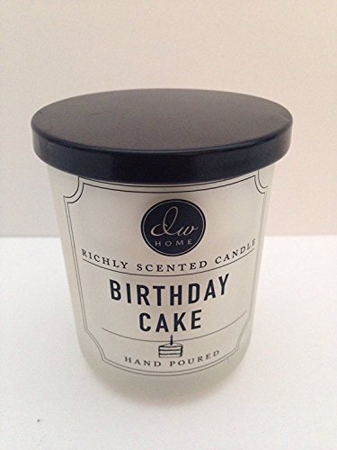 Convenient Travel Size "Birthday Cake" Vanilla Scented Candle In Frosted White Jar / Black Lid #TOP29