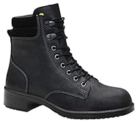 ELTEN Sicherheitsschuhe NIKOLA black Mid ESD S2, Damen, Leder, Stahlkappe, leicht, elegant, Schwarz, Größe: 36
