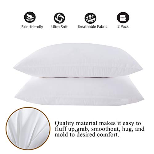 Friendriver Luxury Hotel Quality Bed Pillow [Set Of 2] Family Plush Gel Bed Pillow,Suitable For Side And Back Sleeping Pillows,Soft And Breathable Polyester Fiber Filling (King) #TOP4