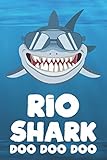  Rio - Shark Doo Doo Doo: Blank Ruled Name Personalized & Customized Shark Notebook Journal for Boys & Men. Funny Sharks Desk Accessories Item for ... Supplies, Birthday & Christmas Gift for Men.