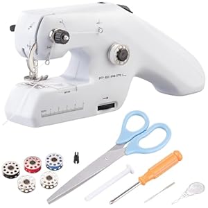 PEARL Nähmaschine: Echte Mini-Handnähmaschine mit Ober- und Unterfaden, USB & Batterien (Handheld Sewing Machine, Handnähmachine, Kostüm)