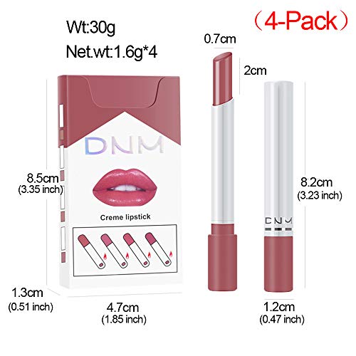 Evpct Little Smoke Tube Lipstick Matte Red Cigarette Lipstick Lip Stick 4 Packs Sets Matte Lip Kit For Women,Dnm Pink Nude Lip Color Changing Color Lipstick Long Lasting Tinted Lip Stain Balm Gloss thumb #3
