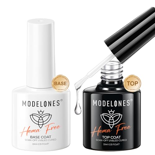 modelones Hema-Free Gel Base and Top Coat Set, 2 Pcs ...