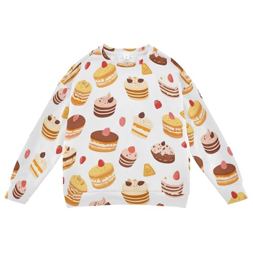 JUNZAN Cartoon Sweets Little Cakes Kids Boys Hoodie Sweatshirt Long Sleeve Tops Clothing Shirts Athletic 4T