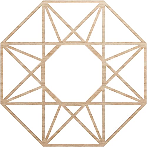 Ekena Millwork 32"OD x 12 1/2"ID x 3/8"T Guardian Wood Fretwork Pierced Ceiling Medallion, Alder