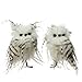 Set of 2 Assorted RAZ Imports 5" Polyfoam Brown Striped White Winter Owl Figurines