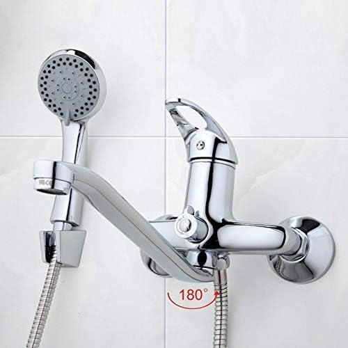 Ensemble de douche de salle de bain en laiton massif chrome miroir - 2