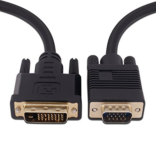 DVI to VGA Cable 3Ft(1m) DVI 24+1 DVI-D M to VGA Male Gold Plated 1080P with Chip Active Adapter Converter Cable for PC-DVD-Monitor-HDTV-Laptop- Projector