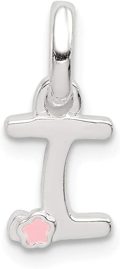 Sterling Silver Letter With Enamel Pendant in Silver Choice of Initials and A B C D E F G H I J K L M N O P R S T V W