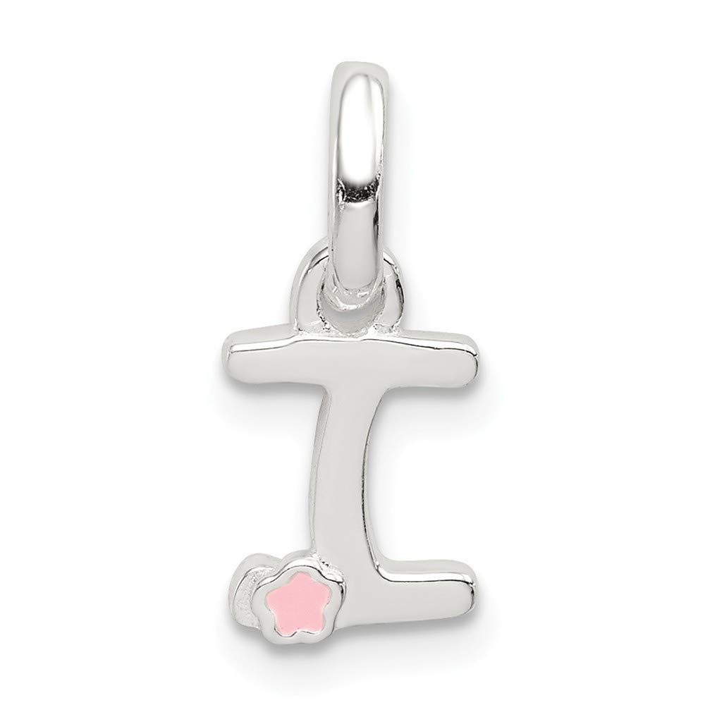 Sterling Silver Letter With Enamel Pendant in Silver Choice of Initials and A B C D E F G H I J K L M N O P R S T V W