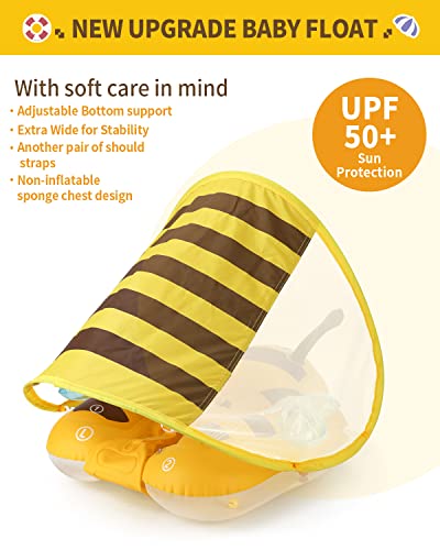 Free Swimming Baby Inflatable Baby Pool Float Ring Size Improved Bumble Bee Toddler Swim Trainer For Age Of 3-36 Months (Yellow, Large) #TOP3