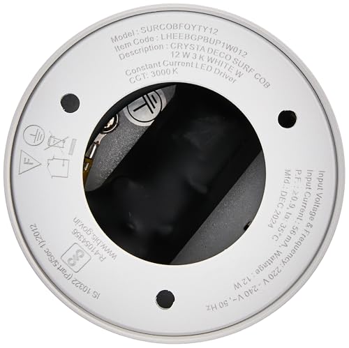 Image of Havells Crysta Deco Surf Cob 12W 3K White W,Led-Spotlights,Energy Efficient,Long Life of 25000 Burning Hours,Beam Angle of 36,Metal Body Cob with Integrated Driver,Warm White (3000K)