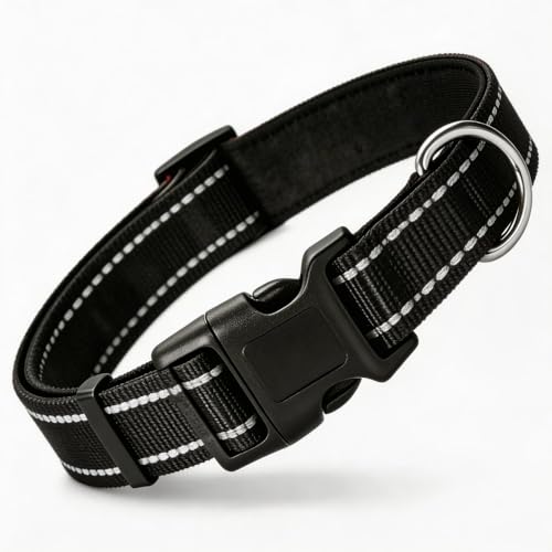 Collar Reflectante para Perro Talla M Negro