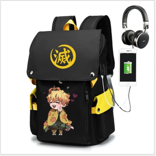 Biieyaa Japanese Anime Backpacks, 18.8‘’ School Backpack For Anime Fans Laptop Bag Large Casual With Usb Charging Port (C) #TOP1
