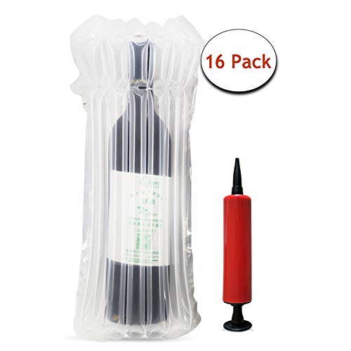 Wine Bottle Travel Protector Bags, Monkkino 16 Packs Inflatable Bubble Cushion Wrap, Safety