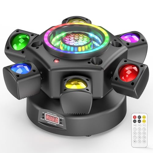 150W Lyre LED Contrôle DMX 512 Projecteur à 6 Pras Effets Lumineux RGBW Jeux de Lumiere DJ Avec Télécommande Convient Aux Réceptions de Mariage Fêtes Théâtres et Performances de DJ