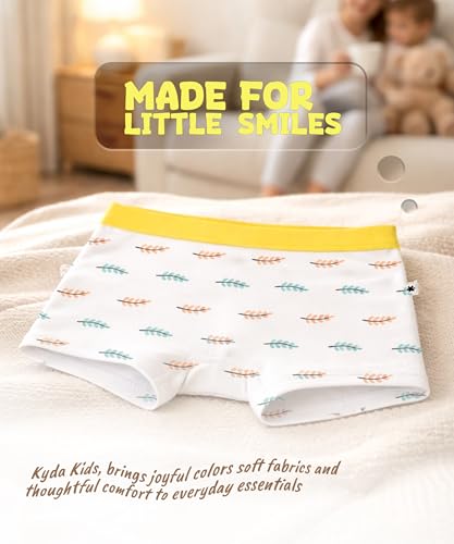 Image of KYDA KIDS Girls Premium Lycra Cotton Printed Panties Soft Waistband Regular Fit Trunks Breathable Daily Innerwear Multicolor Ages 2 to 14 Yr | Pack of 3