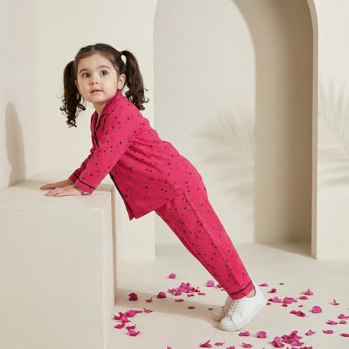 Image of CLAP Kids Cotton Printed Full Sleeves Night Suit