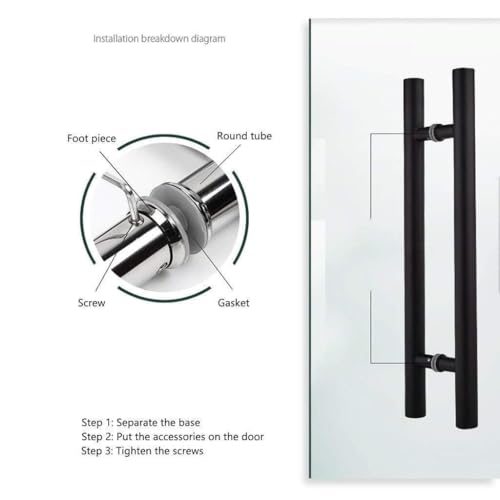 Poignée de porte coulissante en acier noir pour séparer un salon et une cuisine