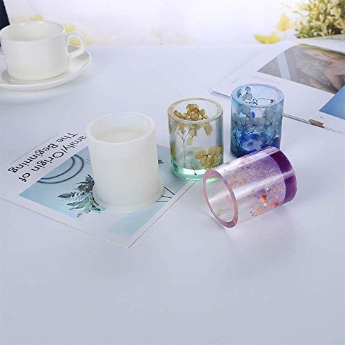 2 Pack Small Diy Square Resin Plant Mold, Cube And Cylinder Silicone Molds, Diy Flower Pot Molds, Planter Pot Mold, Pen Holder Molds #TOP3