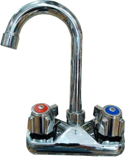 Sunrise 4" Center Wall Mount Faucet with Goose Neck Spout (Faucet Whole Set)