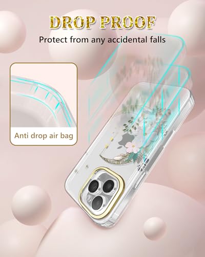 Coque iPhone 16 Pro Max fleur et lune accessoire tendance soirée et bureau - 5