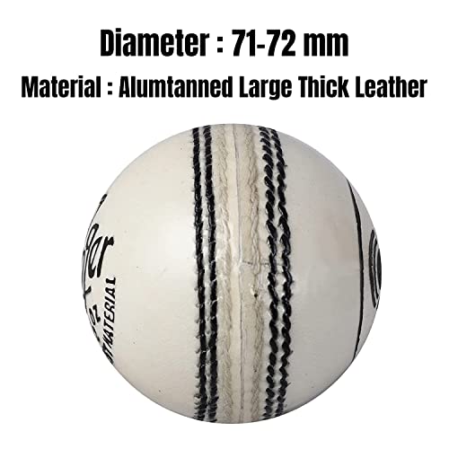 Image of Vicky Challenger White Cricket Ball Constructed with Alumtanned Large Thick Leather Suits Every Balling Style Ideal for Professional Use- 4 Pcs (Pack of 1)