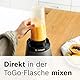 Bosch Standmixer, Smoothie Maker, 30,000 U/min, 1200 W, verbesserte Version, Edelstahl Messer, 1,5l Glasbehälter, ToGo-Flasche, spülmaschinenfeste Teile, Made in Europe, VitaPower Serie 4 MMB6174SN