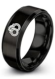 Zealot Jewelry Gift for Law Enforcement Officer Handcuff Ring Tungsten for Men Black Classic Groom Wedding Band Christmas for Dad Initial for Her Christmas Birthday for Couples Size 7