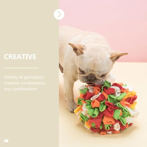 Balle multicolore pour chiots en caoutchouc robuste et alimentation lente
