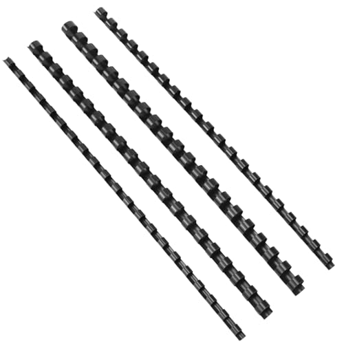 QWORK® 200er Pack A4 Bindekämme aus Kunststoff - Multi-Size 6/8/10/12mm, 21 Ring, Ideal für 20-80 Blatt