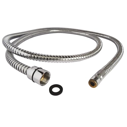 SOMATHERM FOR YOU, Flexible de douchette pour mitigeur d'évier 1,50m - Agrafage métal chromé - Raccord 15/21 et Mâle 15/100 - Étanchéité avec joints...