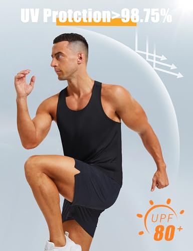MAGCOMSEN Mens UPF 80+ Tank Tops Y Back Quick Dry Gym Workout Running Athletic Fitness Muscle Sleeveless Summer Shirts3