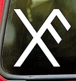 Minglewood Trading - Black - Good Luck Bind Rune 5w x 5h Vinyl Sticker - Gibu Auja Norse Viking Symbol - Die Cut Decal