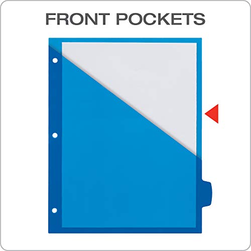 Oxford Write & Erase Plastic Binder Dividers, 8 Tab, Slash Pocket, Write On Tabs, Erase Ballpoint Pen, Marker, Pencil, Asstd. Colors, 3 Sets (89993) - image 4