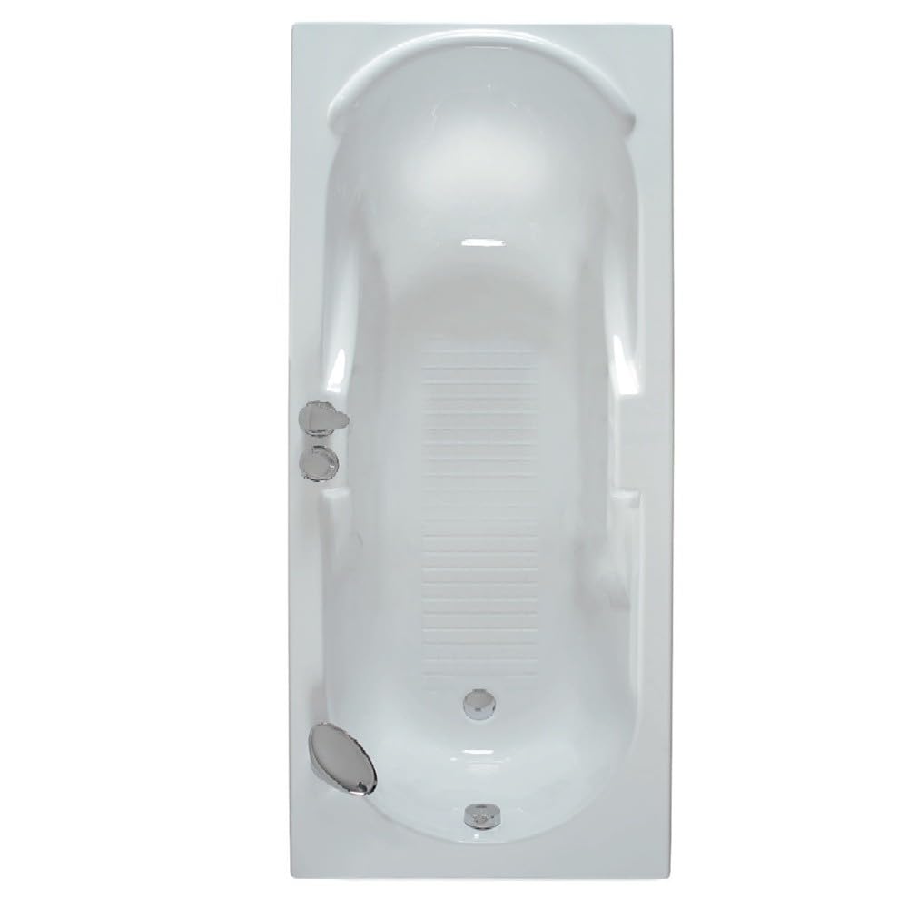 Vasca da Bagno rettangolare in acrilico sanitario dimensioni cm 140x70 150x70 160x70 170x70 colore bianco Aqualife Volupia Made in Italy (Solo guscio da incasso, CM 140X70)