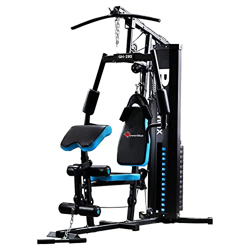 Image of PowerMax Fitness GH-285 Steel Multi-Function Home Gym 150lbs Dead Weight Stack and Max Weight 160Kg with Installation Assistance (Blue /Black)
