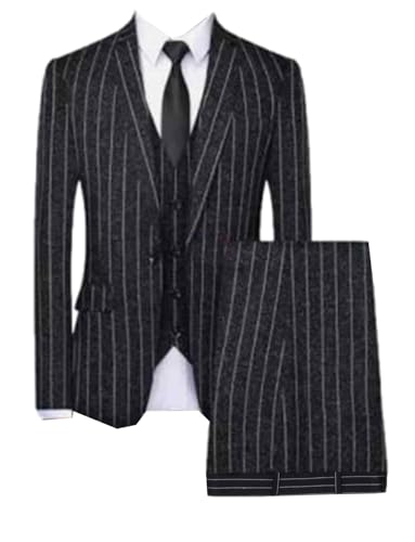 Costume de mariage homme veste à rayures avec gilet boutonné et pantalon habillé