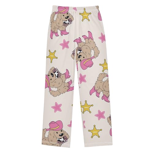 Cowgirl Dog Boys Pants Boys Athletic Pants Long Pant for Boywith Pockets Wide-Leg Size 6-14Y - Main Image