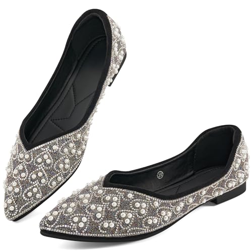 Aomigoct Ballet Flats Shoes for Women: Comfortable Dressy Flat for Wedding- Ladies 2025 Dress Pointed Toe Shoe