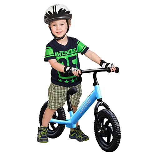 Loyeah Balance Bike For 2 3 4 5 6 Year Old Boys Girls, 12 Inch Kids Toddler Balance Bike Indoor Outdoor Toys, No Pedal Training Bikes, Adjustable Handlebar And Seat, Eva Tires, Blue #TOP1