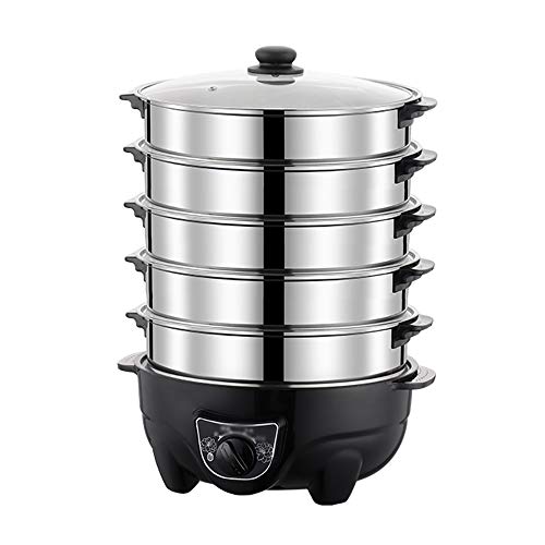 Olla de Vapor eléctrica de 5 Capas para el hogar, vaporera automática para Alimentos, Olla de Vapor eléctrica, Calentador de Alimentos