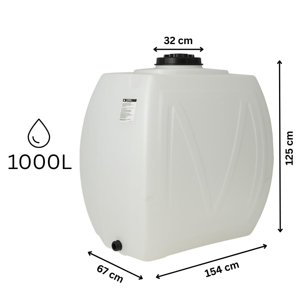 Serbatoio acqua potabile BALKAN ENERGY, parallelepiped Classic Narrow 1000 L (bianco)
