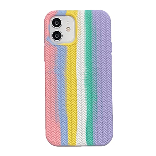 Coque silicone iPhone 14 13 Pro Max Rainbow Textures housse pastel Puffer Shell iPhone 11 X XR