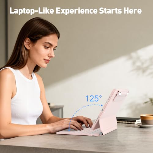 Image of for iPad Air 11-inch Case with Keyboard (M3 /M2, 2025 /2024), Keyboard for iPad Pro 11 inch (1 /2 /3 /4th Gen) & Air 4 /5, Portrait /Landscape Mode, 11-Color Backlit, Removable Protective Case, Pink