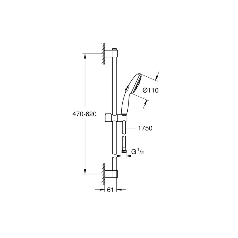 Grohe Tempesta 110 Set di Barre Doccia a 2 Getti Rain Jet